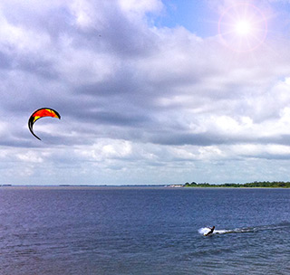 kite surfing the Tapajos River
